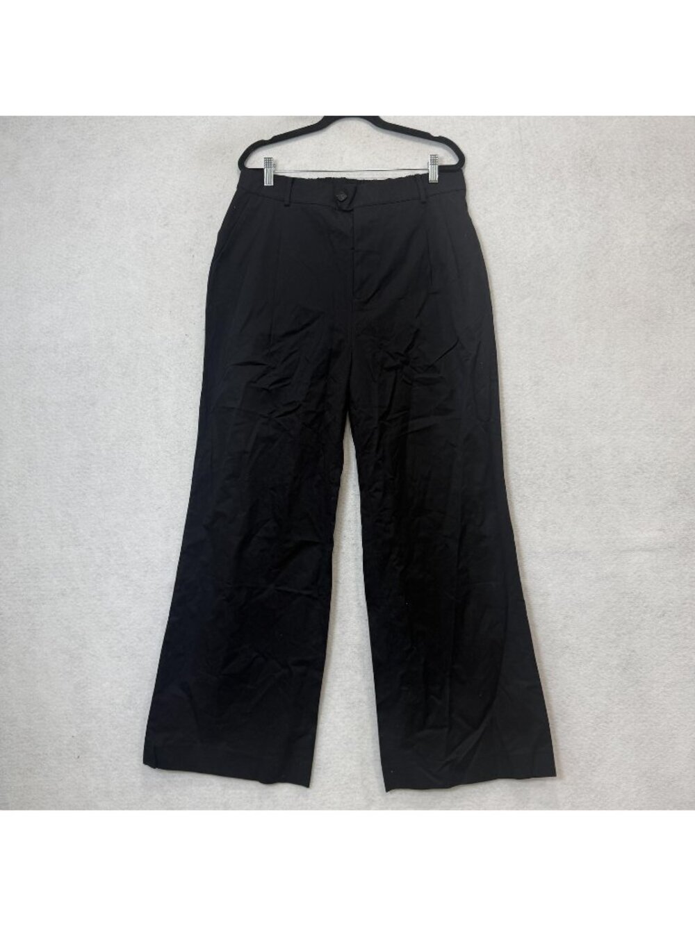Grana Pants Womens XXL Black Supima Cotton Straight Leg Chino Elastic Waist